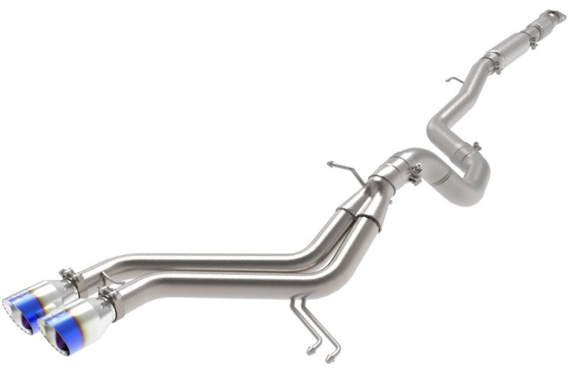 aFe Takeda 2-1/2in to 3in SS-304 Cat-Back Exhaust w/ Blue Flame Tips 13-17 Hyundai Veloster L4-1.6L - Burkken Auto Parts