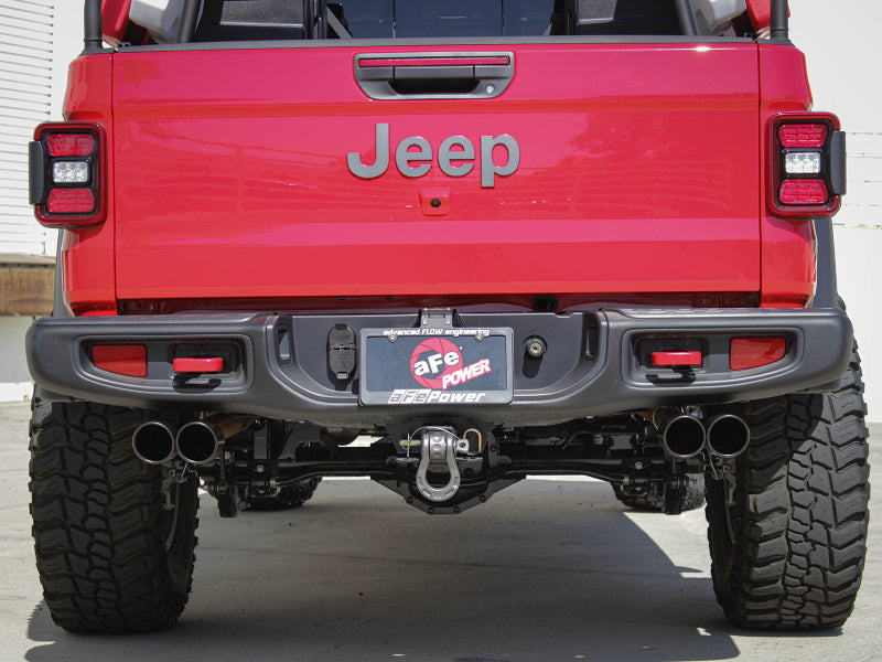aFe Vulcan Series 3in-2-1/2in 304 SS Cat-Back 2020 Jeep Gladiator (JT) V6-3.6L w/ Black Tips - Burkken Auto Parts