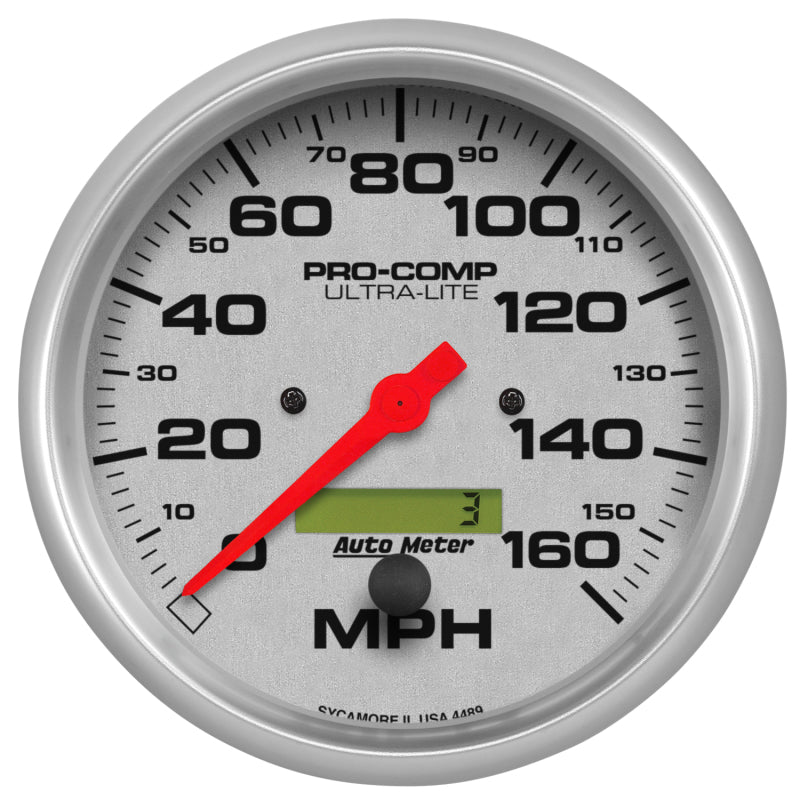 Autometer Ultra-Lite 127mm In-Dash Electronic Programmable 160 MPH Speedometer - Burkken Auto Parts