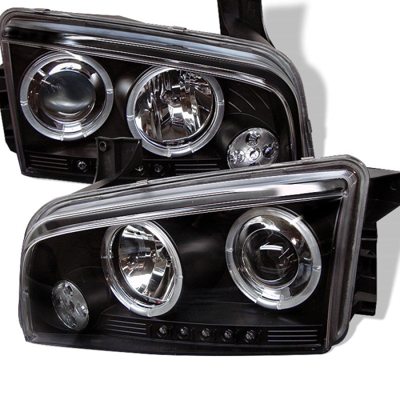Spyder Dodge Charger 06-10 Projector Headlights Halogen Only - LED Halo LED Blk PRO-YD-DCH05-LED-BK - Burkken Auto Parts