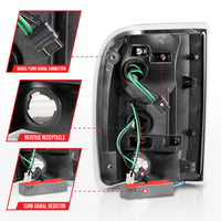 ANZO 1993-1997 Ford  Ranger LED Tail Lights w/ Light Bar Black Housing Smoked Lens - Burkken Auto Parts