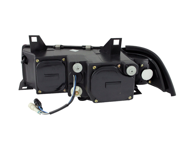 ANZO 1992-1998 BMW 3 Series E36 Projector Headlights w/ Halo Black G2 1 pc - Burkken Auto Parts
