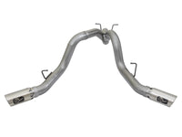 aFe Large Bore-HD 4in 409-SS DPF-Back Exhaust w/Dual Polished Tips 2017 GM Duramax V8-6.6L (td) L5P - Burkken Auto Parts