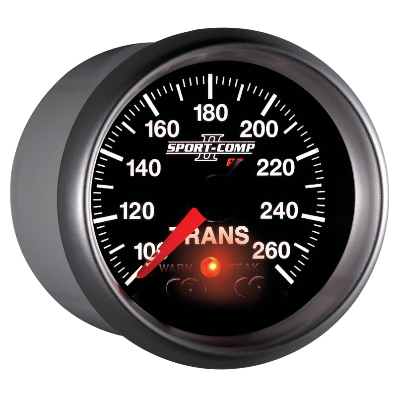 Autometer Elite 52.4mm 100-260F Transmission Temprature Peak & Warn w/ Electronic Control Gauge - Burkken Auto Parts