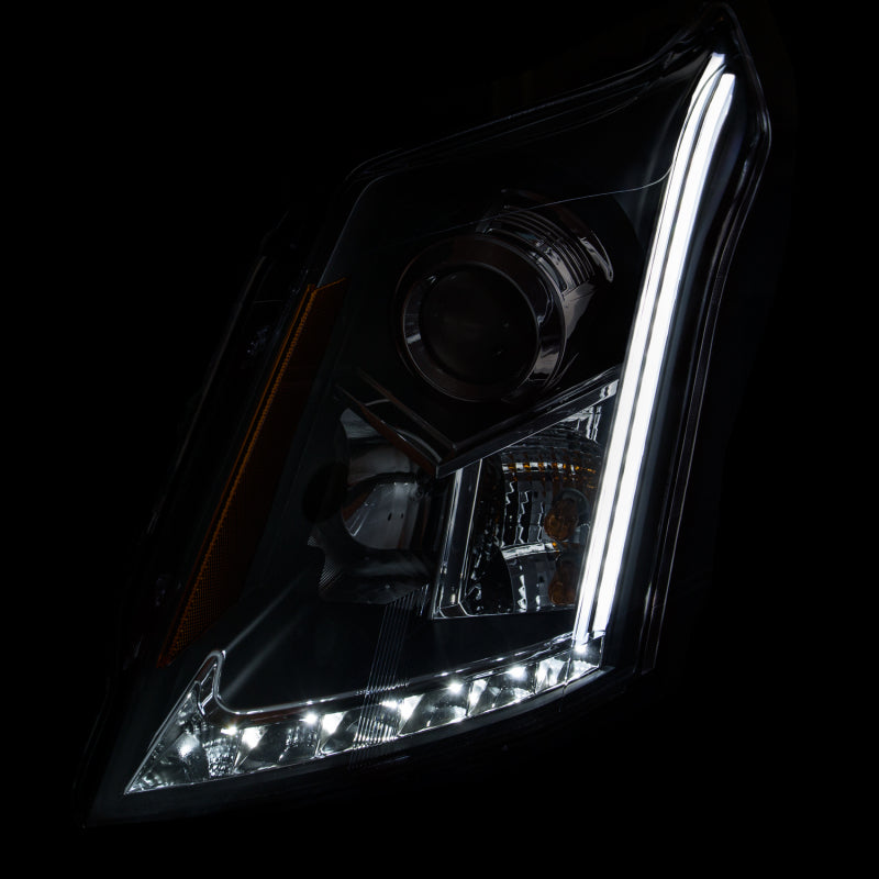 ANZO 2010-2015 Cadillac SRX Projector Headlights w/ Plank Style Design Black - Burkken Auto Parts