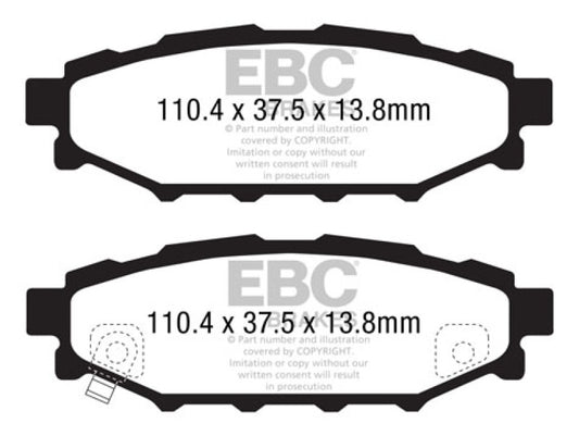 EBC 12+ Subaru BRZ 2.0 (solid rear rotors) Redstuff Rear Brake Pads - Burkken Auto Parts