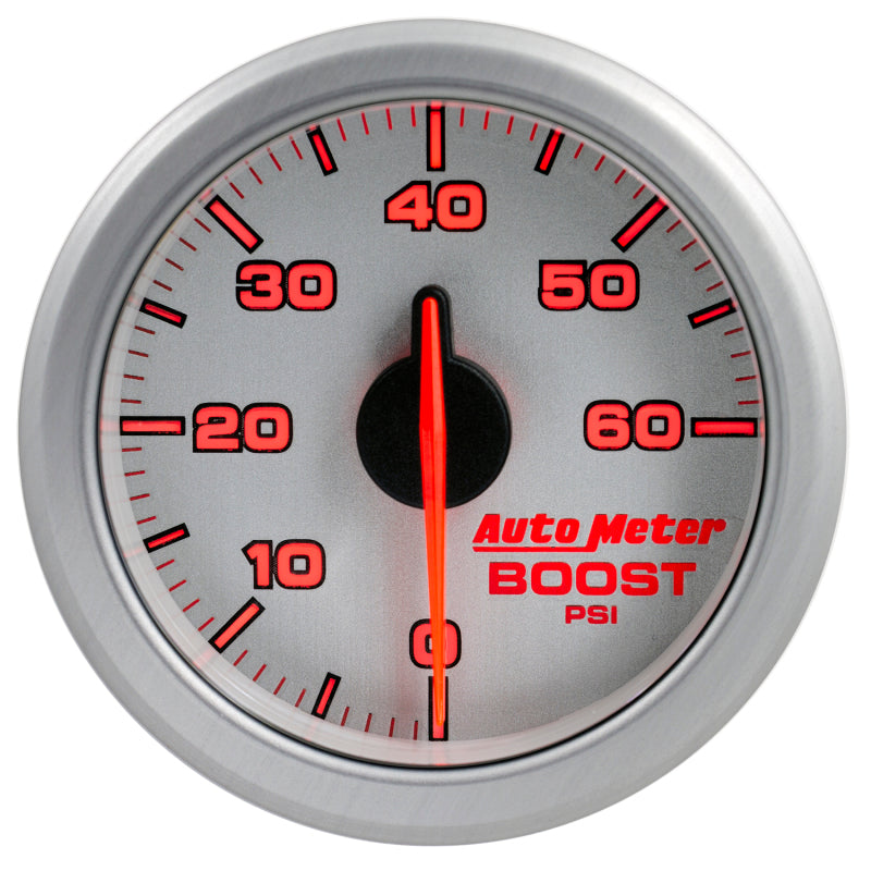Autometer Airdrive 2-1/6in Boost Gauge 0-60 PSI - Silver - Burkken Auto Parts