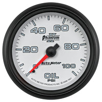 Autometer Phantom II 2-5/8in 100 PSI Mechanical Oil Pressure Gauge - Burkken Auto Parts