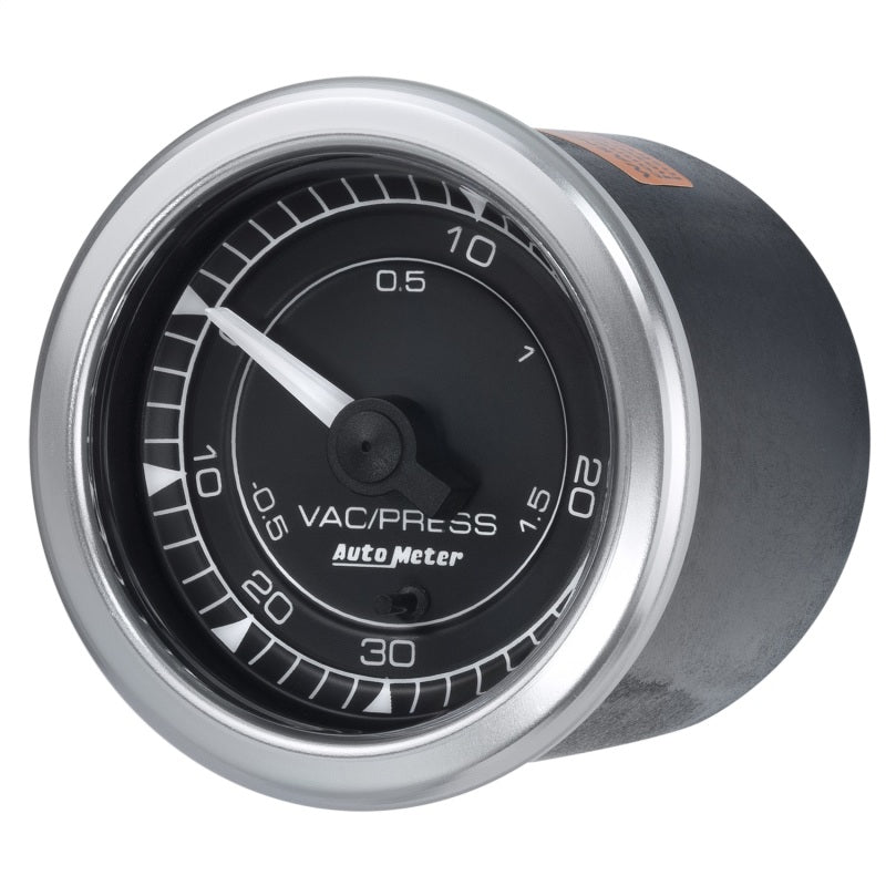 Autometer Chrono 2-1/16in 30INHG-30PSI Vaccum/Boost Gauge - Burkken Auto Parts