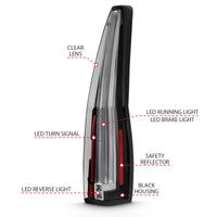 ANZO 2007-2014 Chevrolet Tahoe Led Taillights Red/Clear - Burkken Auto Parts