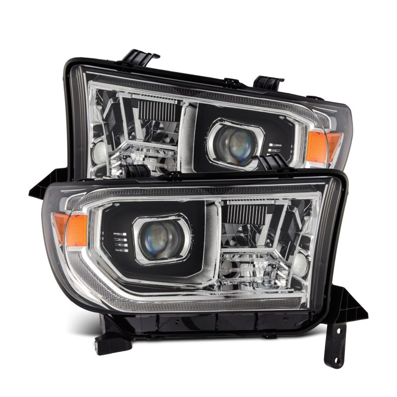 AlphaRex 07-13 Toyota Tundra / 08-17 Sequoia LUXX LED Proj HL Chrome w/Actv Light / Seq. Sig + DRL - Burkken Auto Parts