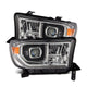 AlphaRex 07-13 Toyota Tundra / 08-17 Sequoia LUXX LED Proj HL Chrome w/Actv Light / Seq. Sig + DRL - Burkken Auto Parts