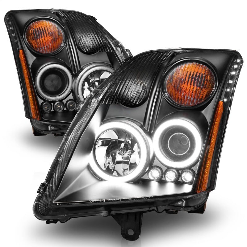 ANZO 2007-2012 Nissan Sentra Projector Headlights Black - Burkken Auto Parts