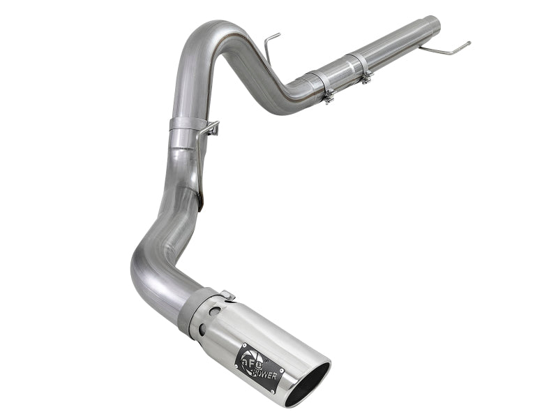 aFe Large Bore-HD 4in 409 SS DPF-Back Exh 18-19 Ford F-150 V6-3.0L (td) w/ Polished Tip - Burkken Auto Parts