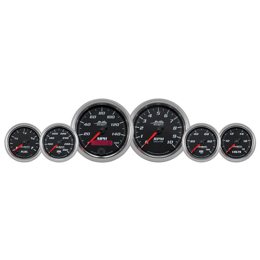 Autometer Pro-Cycle Gauge Kit 6 Pc. Kit 3 3/8in & 2 1/16in Bagger Black - Burkken Auto Parts