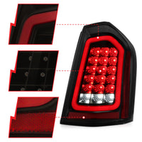ANZO 11-14 Chrysler 300 LED Taillights Black w/ Sequential - Burkken Auto Parts