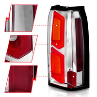 ANZO 2015-2020 Chevrolet Tahoe LED Tail Lights w/ Light Bar Chrome Housing Clear Lens - Burkken Auto Parts