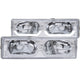 ANZO 1988-1998 Chevrolet C1500 Crystal Headlights Chrome w/ Low - Brow - Burkken Auto Parts
