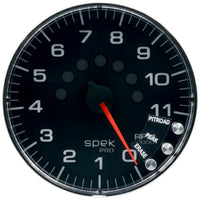Autometer Spek-Pro Gauge Tachometer 5in 11K Rpm W/Shift Light & Peak Mem Black/Chrome - Burkken Auto Parts