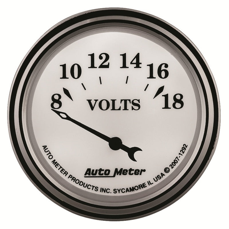 AutoMeter Gauge Voltmeter 2-1/16in. 18V Elec Old Tyme White II - Burkken Auto Parts