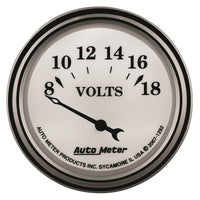 AutoMeter Gauge Voltmeter 2-1/16in. 18V Elec Old Tyme White II - Burkken Auto Parts
