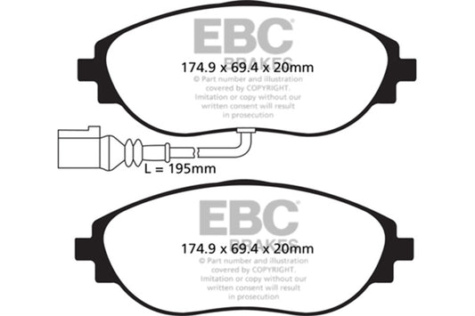 EBC 12+ Volkswagen CC 3.6 Greenstuff Front Brake Pads