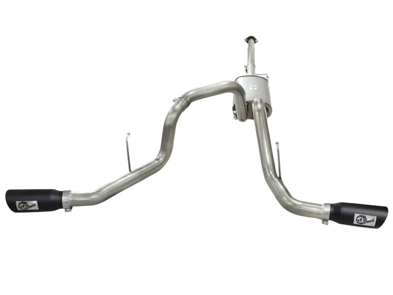 aFe MACHForce XP Exhaust 3in SS Dual Side Exit CB w/ Black Tips 11-14 Ford F150 EcoBoost V6-3.5L TT - Burkken Auto Parts