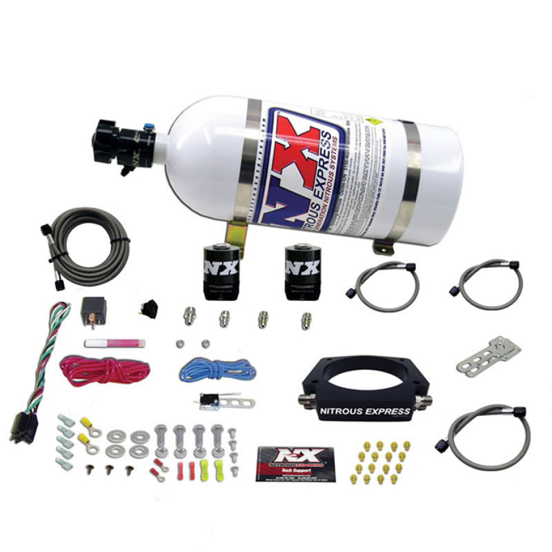 Nitrous Express GM LS 90mm Nitrous Plate Kit (50-400HP) w/10lb Bottle - Burkken Auto Parts