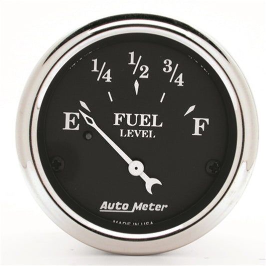 AutoMeter Gauge Fuel Level 2-1/16in. 0 Ohm(e) to 90 Ohm(f) Elec Old Tyme Black - Burkken Auto Parts