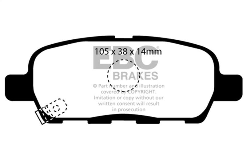 EBC 08-13 Infiniti EX35 3.5 Greenstuff Rear Brake Pads - Burkken Auto Parts