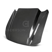 Anderson Composites 2018 Ford Mustang Double Sided Type-CJ 4in Carbon Fiber Cowl Hood - Burkken Auto Parts