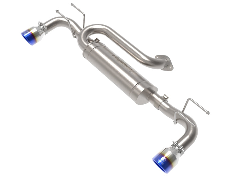 aFe 19-22 Mazda 3 L4 2.5L Takeda 3in to 2-1/2in 304 SS Axle-Back Exhaust w/ Blue Flame Tip - Burkken Auto Parts