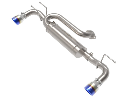 aFe 19-22 Mazda 3 L4 2.5L Takeda 3in to 2-1/2in 304 SS Axle-Back Exhaust w/ Blue Flame Tip - Burkken Auto Parts
