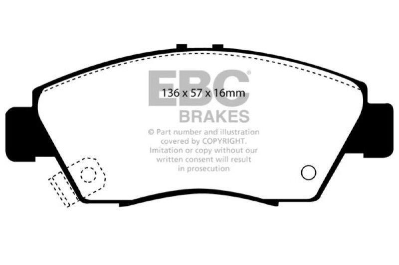 EBC 12 Acura ILX 1.5 Hybrid Greenstuff Front Brake Pads - Burkken Auto Parts