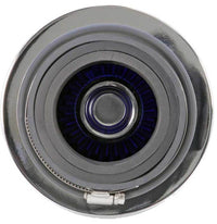 K&N Universal Air Filter Chrome Round Tapered Blue - 4in Flange ID x 1.125in Flange Length x 5.5in H - Burkken Auto Parts