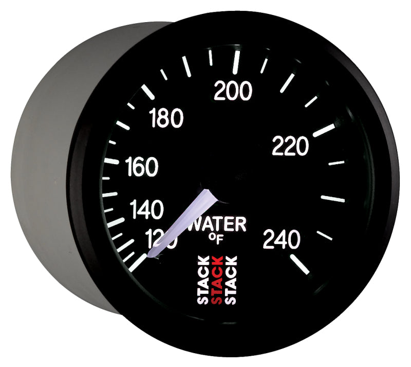 Autometer Stack 52mm 120-240 Deg F 1/2in Npt (M) Mechanical Water Temp Gauge - Black - Burkken Auto Parts