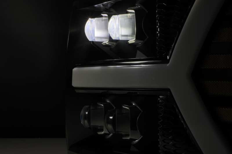 AlphaRex 07-13 Chevy 1500HD NOVA LED Proj Headlights Plank Style Chrm w/Activ Light/Seq Signal - Burkken Auto Parts