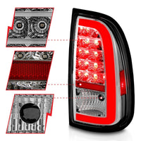 ANZO 00-06 Toyota Tundra LED Taillights w/ Light Bar Chrome Housing Clear Lens - Burkken Auto Parts