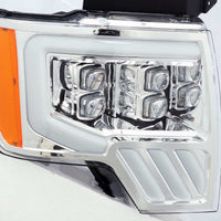 AlphaRex 09-14 Ford F-150 NOVA LED Projector Headlights Plank Style Chrome w/Activ Light/Seq Signal - Burkken Auto Parts