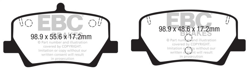 EBC 2018+ Volvo XC40 T4 Greenstuff Rear Brake Pads - Burkken Auto Parts