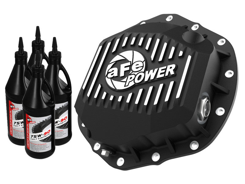 aFe 19-23 Dodge Ram 2500/3500 Pro Series Rear Differential Cover - Black w/ Machined Fins - Burkken Auto Parts