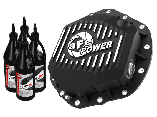 aFe 19-23 Dodge Ram 2500/3500 Pro Series Rear Differential Cover - Black w/ Machined Fins - Burkken Auto Parts