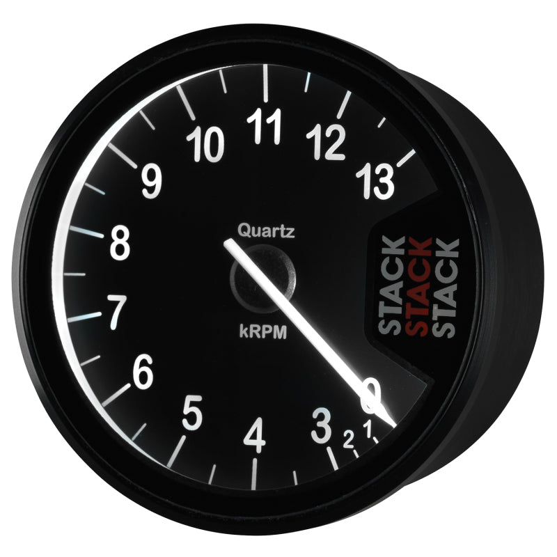 Autometer Stack Clubman Tachometer 80mm 0-3-13K RPM - Black - Burkken Auto Parts