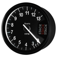 Autometer Stack Clubman Tachometer 80mm 0-3-13K RPM - Black - Burkken Auto Parts