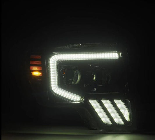AlphaRex 09-14 Ford F-150 PRO-Series Projector Headlights Black w/Activation Light Seq Signal SB DRL