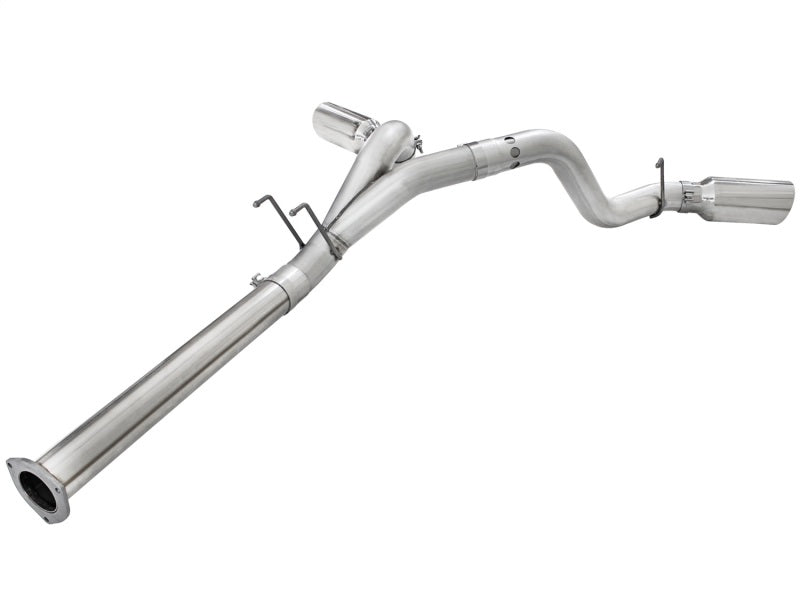 aFe Atlas Exhaust 4in DPF-Back Exhaust Aluminized Steel Polished Tip 11-14 ford Diesel Truck V8-6.7L - Burkken Auto Parts