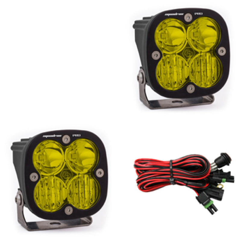 Baja Designs Squadron Pro Series Driving Combo Pattern Pair LED Light Pods - Amber - Burkken Auto Parts