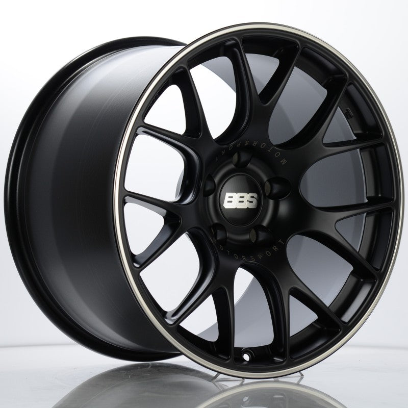 BBS CH-R 19x12 5x130 ET45 CB71.6 Satin Black Polished Rim Protector Wheel w/ Motorsport Etching - Burkken Auto Parts