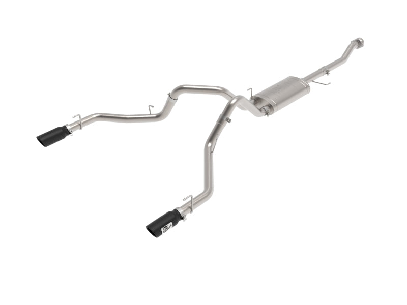 aFe Vulcan 3in 304 SS Cat-Back Exhaust 2021 Ford F-150 V6 2.7L/3.5L (tt)/V8 5.0L w/ Black Tips - Burkken Auto Parts