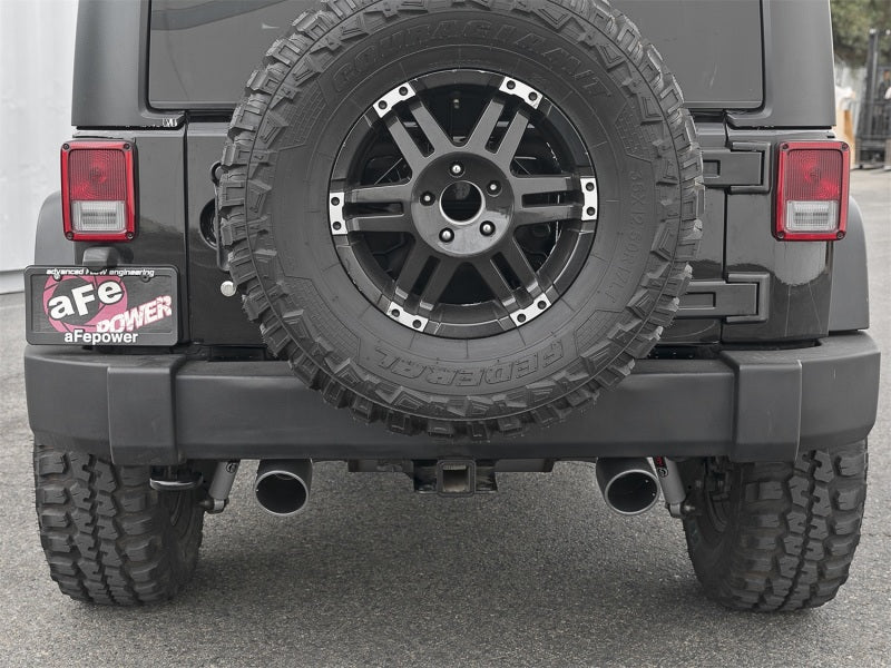 aFe Rebel Series 2.5in 409 SS Cat-Back Exhaust w/ Black Tips 2007+ Jeep Wrangler (JK) V6 3.6L/3.8L - Burkken Auto Parts